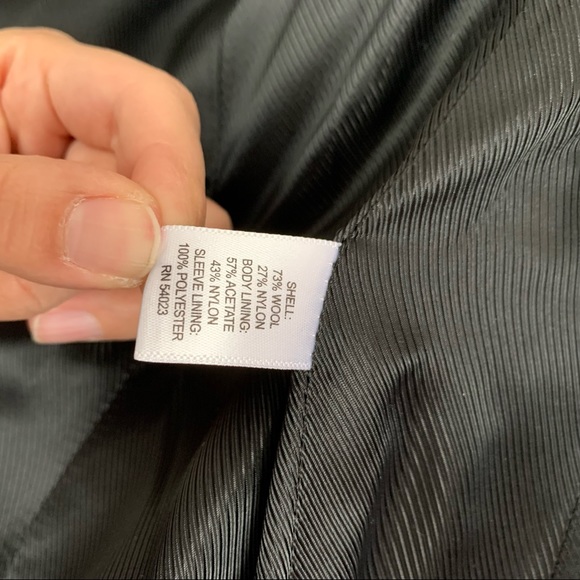 BANANA REPUBLIC Gray Italian Wool Belted Pea Coat Trench Coat - Picture 14 of 16